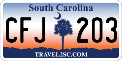 SC license plate CFJ203