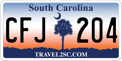 SC license plate CFJ204