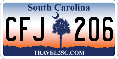 SC license plate CFJ206
