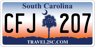 SC license plate CFJ207