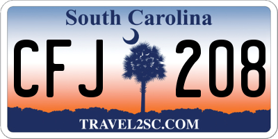 SC license plate CFJ208