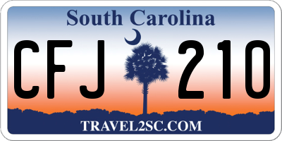 SC license plate CFJ210