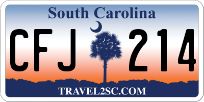 SC license plate CFJ214