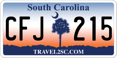 SC license plate CFJ215