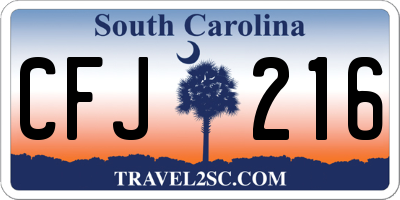 SC license plate CFJ216