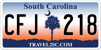 SC license plate CFJ218