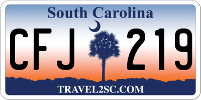 SC license plate CFJ219