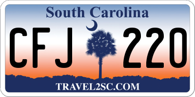 SC license plate CFJ220
