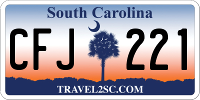 SC license plate CFJ221