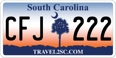 SC license plate CFJ222