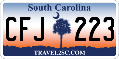SC license plate CFJ223