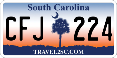 SC license plate CFJ224