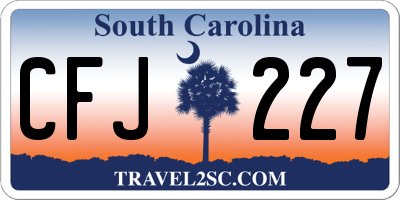 SC license plate CFJ227