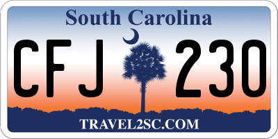 SC license plate CFJ230