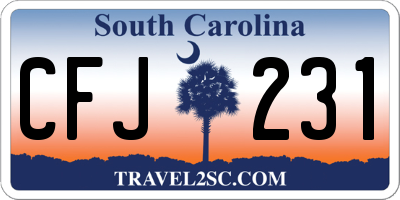 SC license plate CFJ231