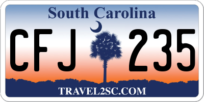 SC license plate CFJ235