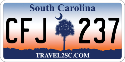SC license plate CFJ237