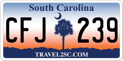 SC license plate CFJ239
