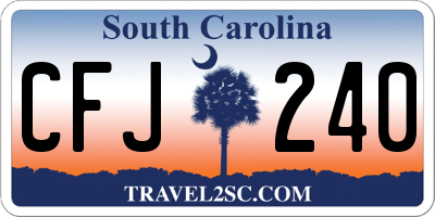SC license plate CFJ240