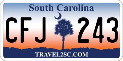 SC license plate CFJ243