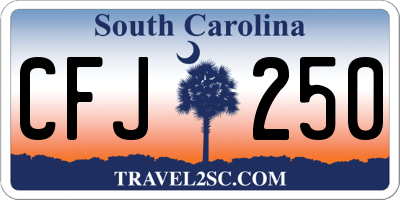 SC license plate CFJ250