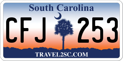 SC license plate CFJ253