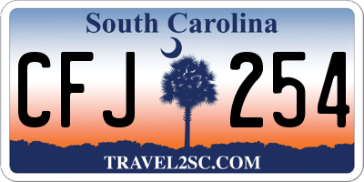 SC license plate CFJ254