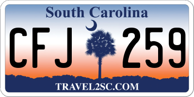 SC license plate CFJ259