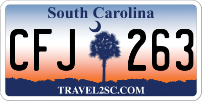 SC license plate CFJ263