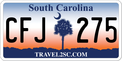 SC license plate CFJ275