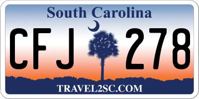 SC license plate CFJ278