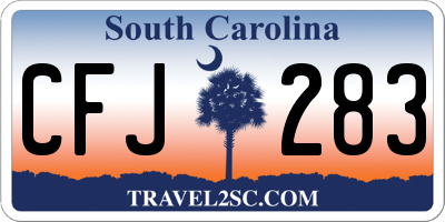 SC license plate CFJ283