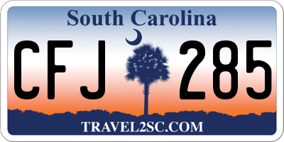 SC license plate CFJ285