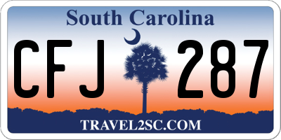 SC license plate CFJ287