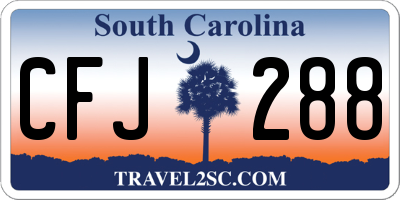 SC license plate CFJ288