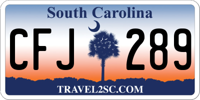 SC license plate CFJ289