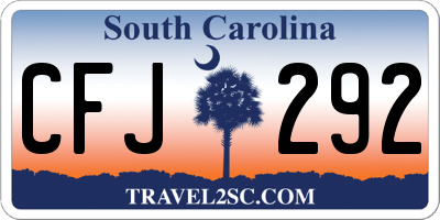 SC license plate CFJ292