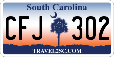 SC license plate CFJ302