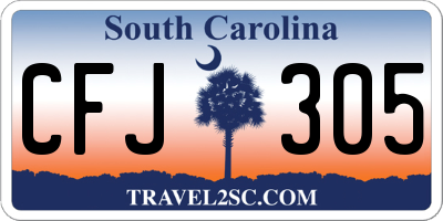 SC license plate CFJ305