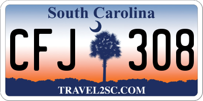 SC license plate CFJ308