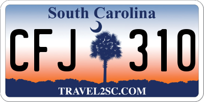 SC license plate CFJ310
