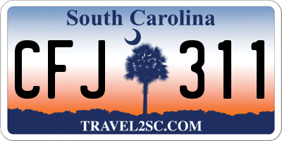 SC license plate CFJ311
