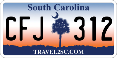 SC license plate CFJ312