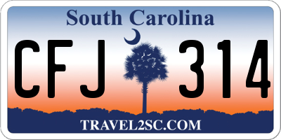 SC license plate CFJ314