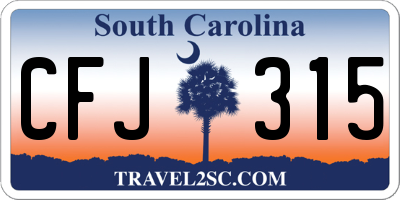 SC license plate CFJ315