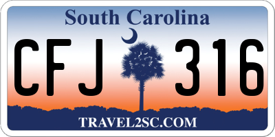 SC license plate CFJ316