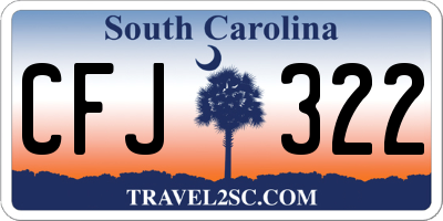 SC license plate CFJ322