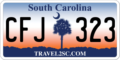 SC license plate CFJ323