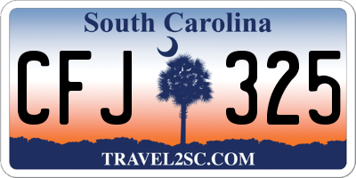 SC license plate CFJ325