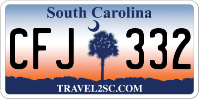 SC license plate CFJ332